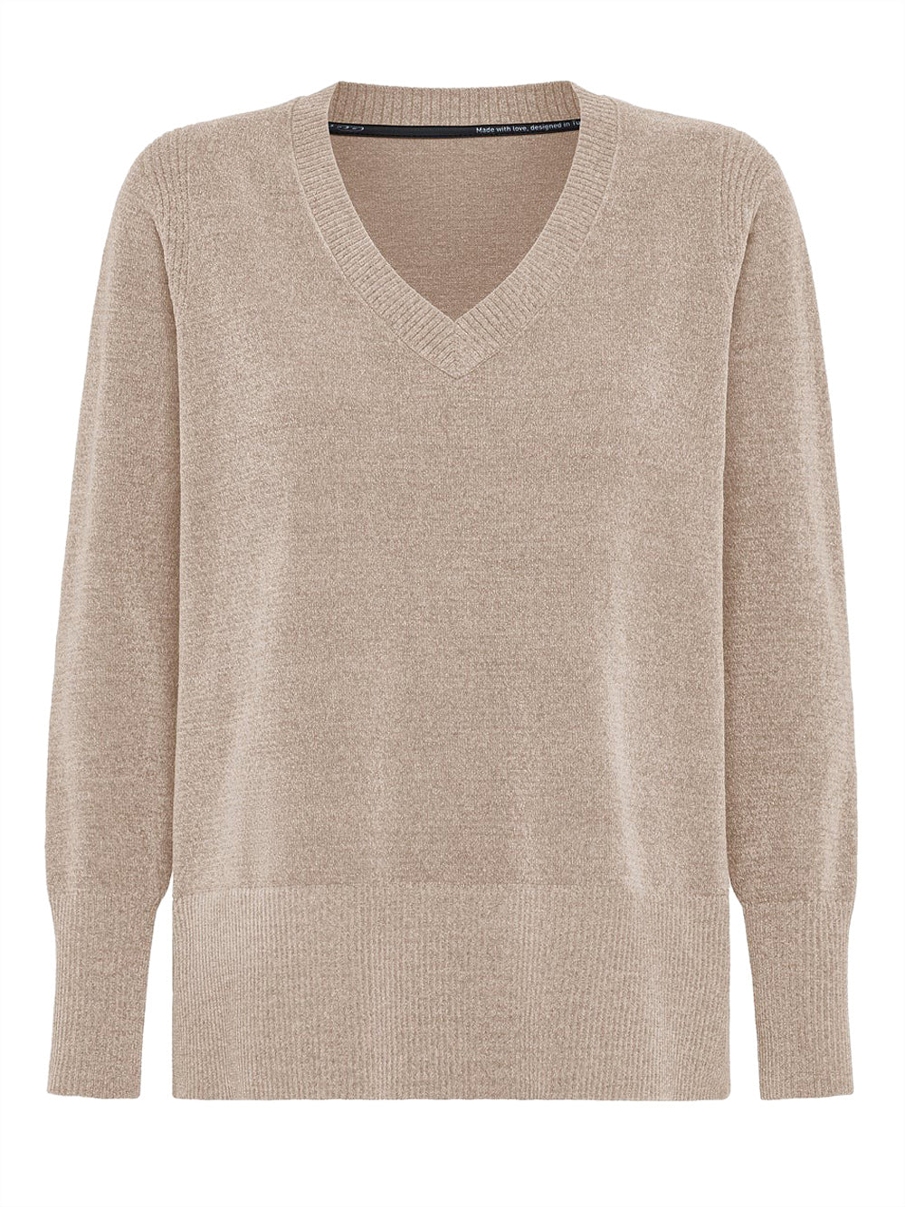 RRD Maglia Donna Velvet vent v-neck wom knit Crema