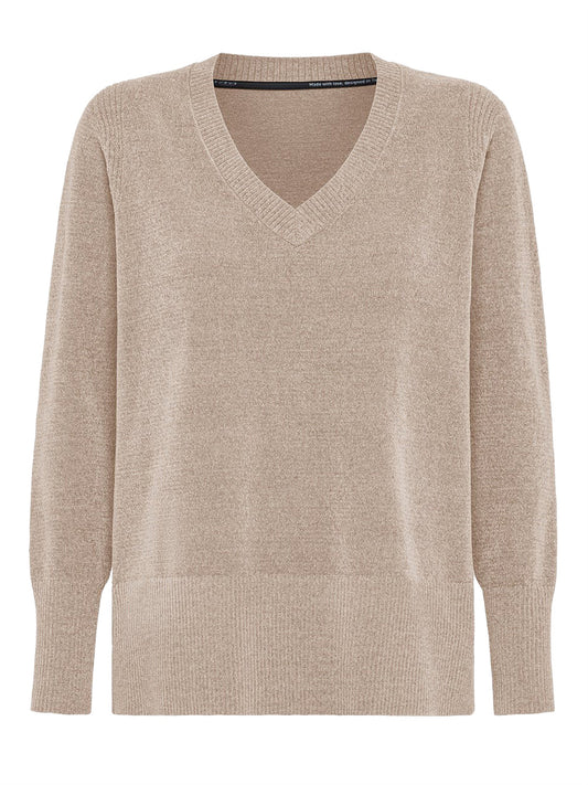 RRD Maglia Donna Velvet vent v-neck wom knit Crema