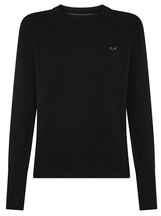 Sun68 Maglia Donna Sweater Solid Warm L/S Nero