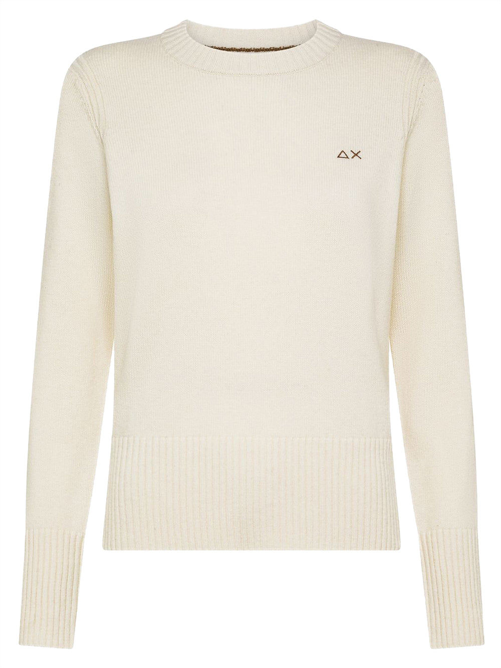 Sun68 Maglia Donna Sweater Solid Warm L/S Bianco panna