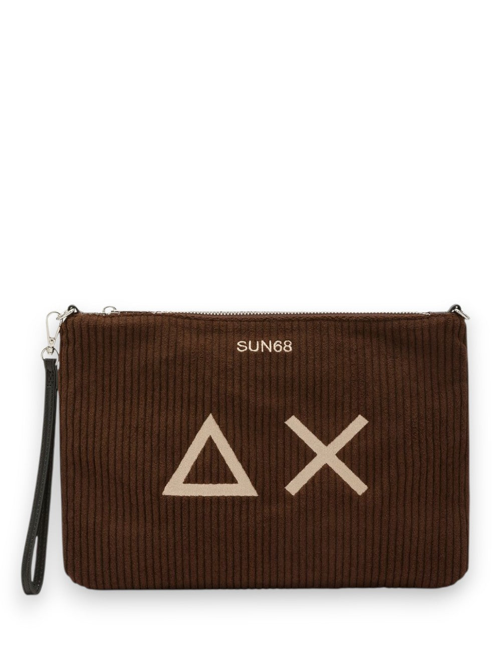 Sun68 Borsa Pochette Donna Corduroy Marrone