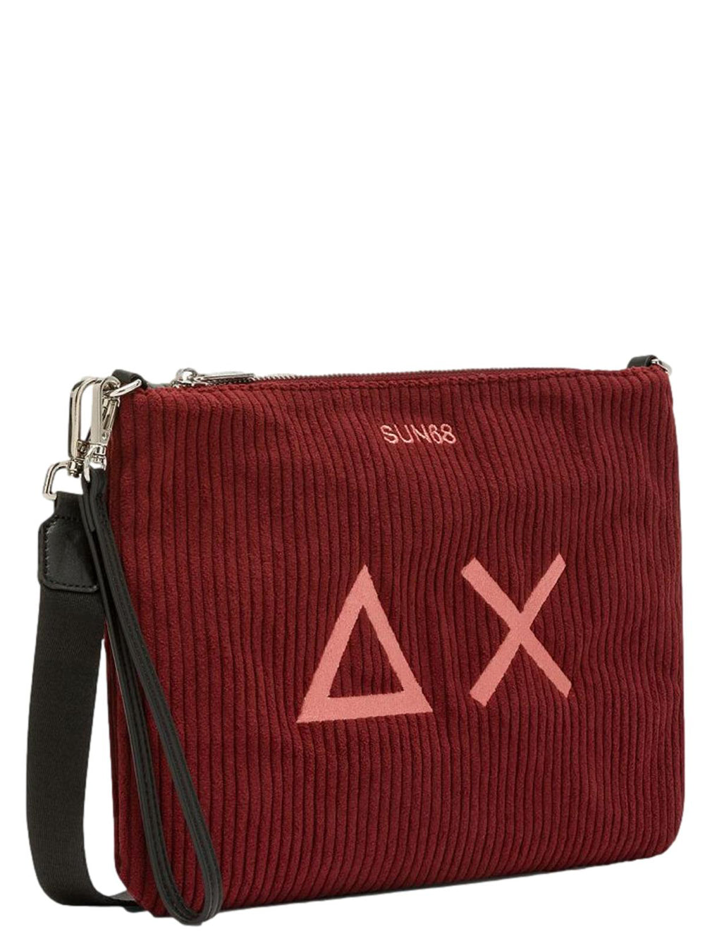 Sun68 Borsa Pochette Donna Corduroy Bordeaux