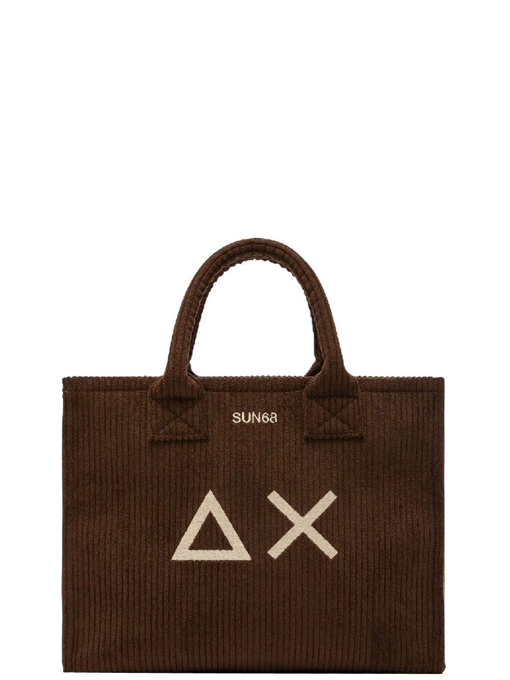 Sun68 Borsa a Mano Donna Cali Corduroy Marrone