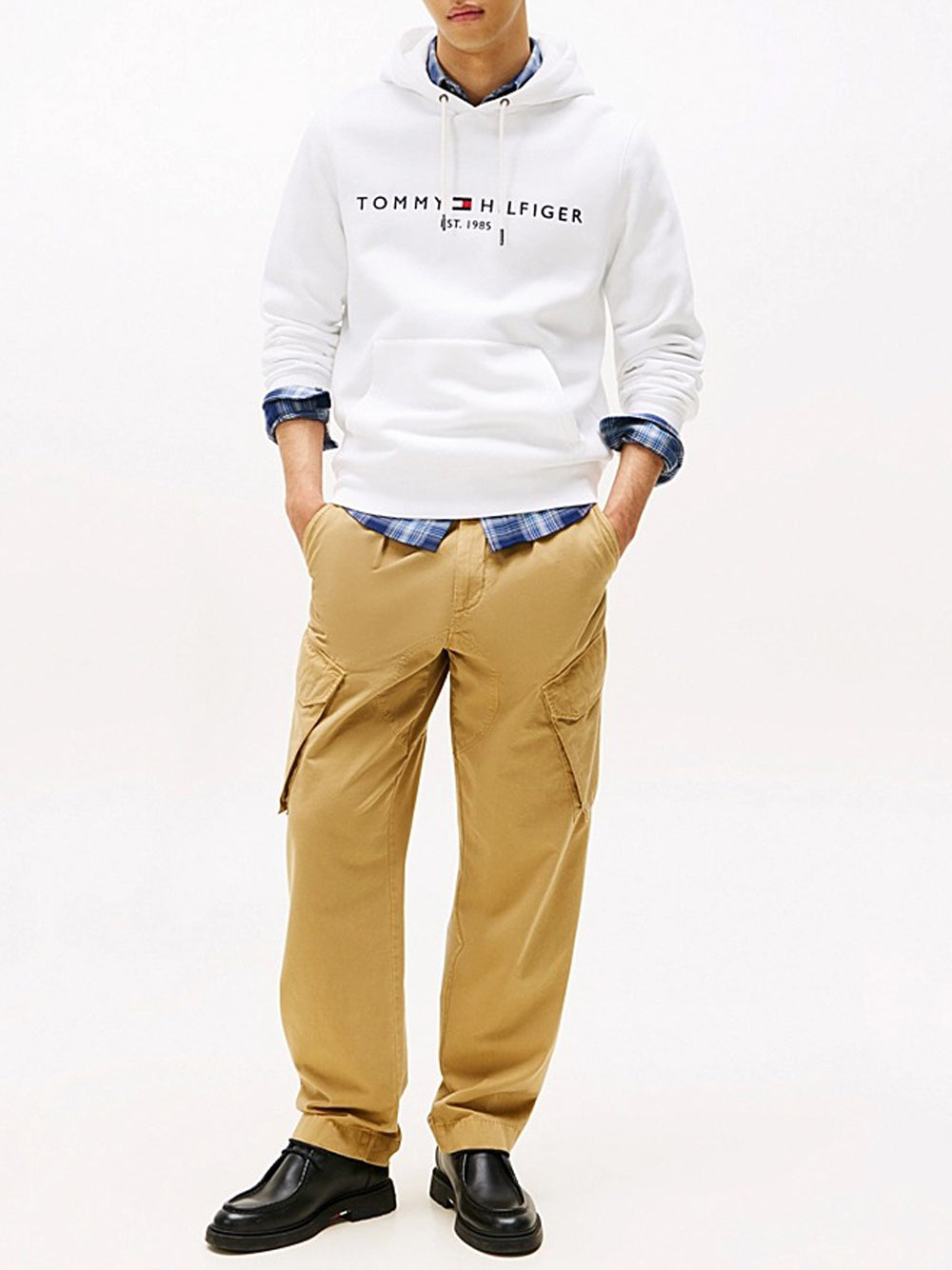 Tommy Hilfiger Felpa Cappuccio Uomo Bianco
