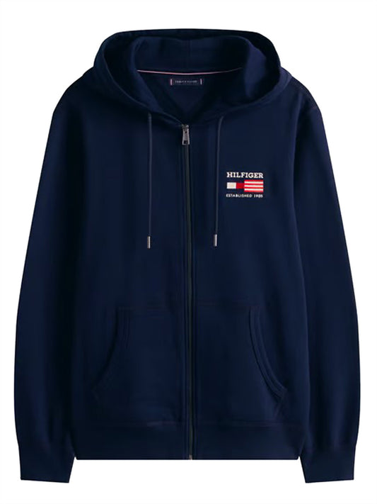 Tommy Hilfiger Felpa con Zip Uomo MW0MW39691 Blu