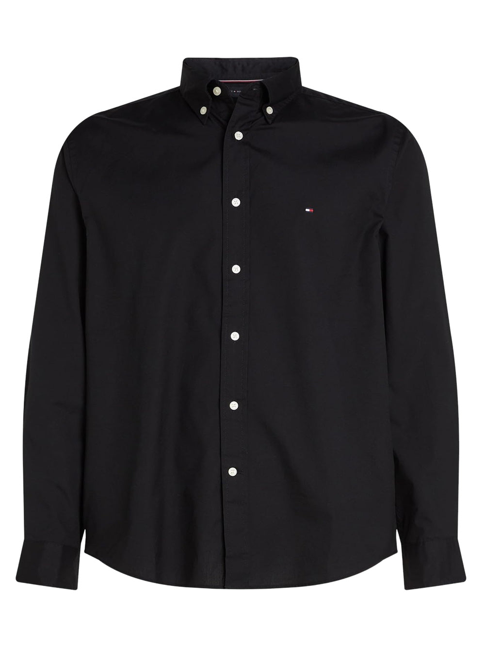 Tommy Hilfiger Camicia Elegante Uomo Poplin solid Nero