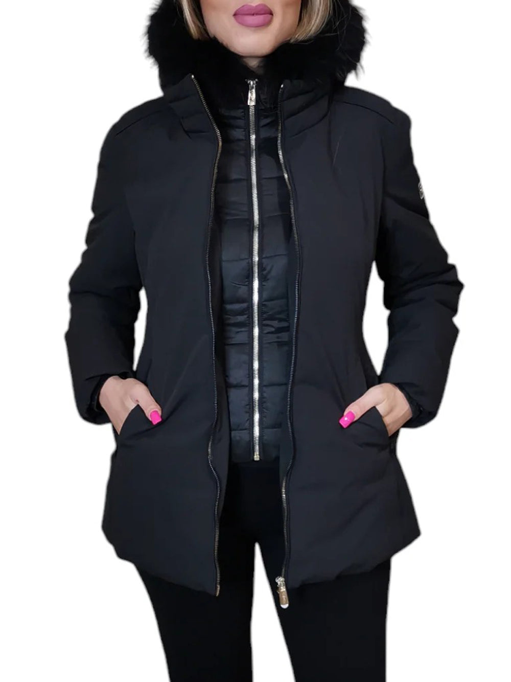 YES ZEE Cappotto Donna Nero