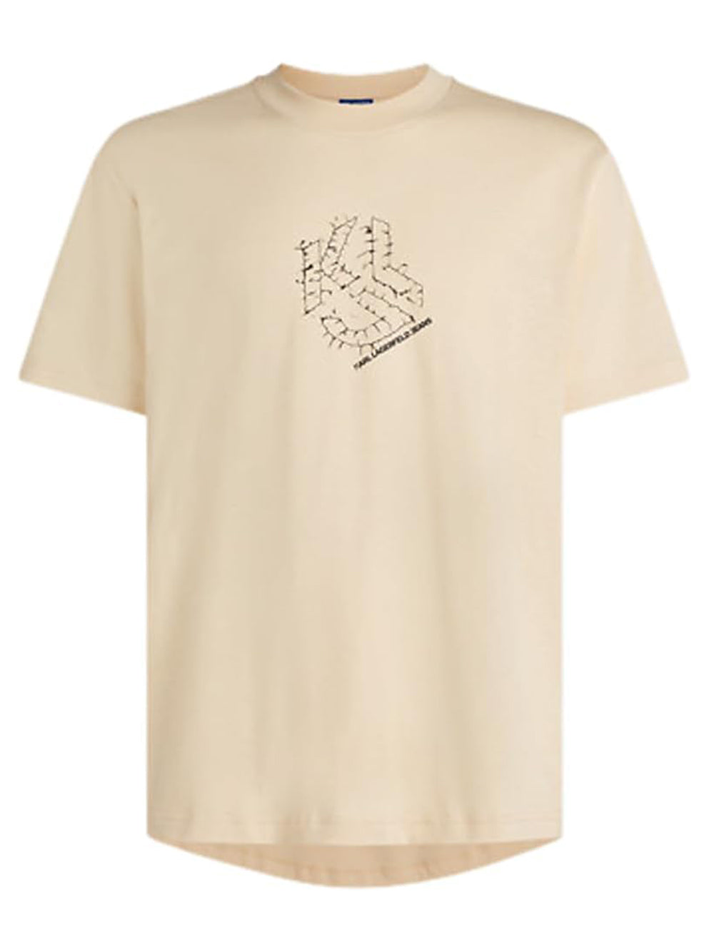 Karl Lagerfeld T-shirt Uomo Curved Hem Shibori Beige
