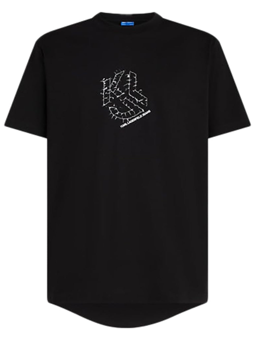 Karl Lagerfeld T-shirt Uomo Curved Hem Shibori Nero