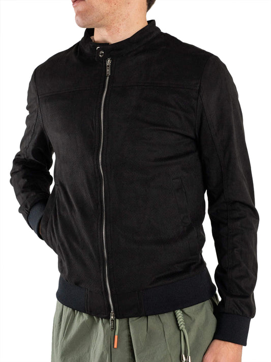 Over-D Giacca in Pelle Uomo OC1S2S5J07 Nero