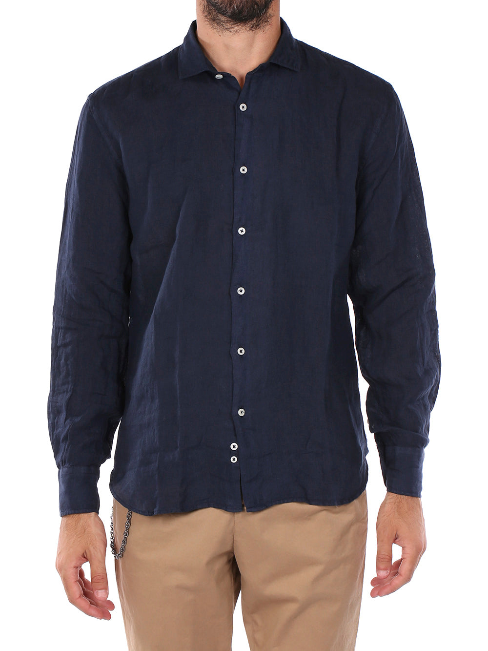 Camicia Casual Uomo francese Blu