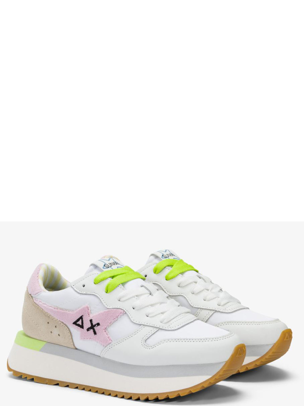 Sun68 Sneakers Donna Big Stargirl Spongee Logo Bianco