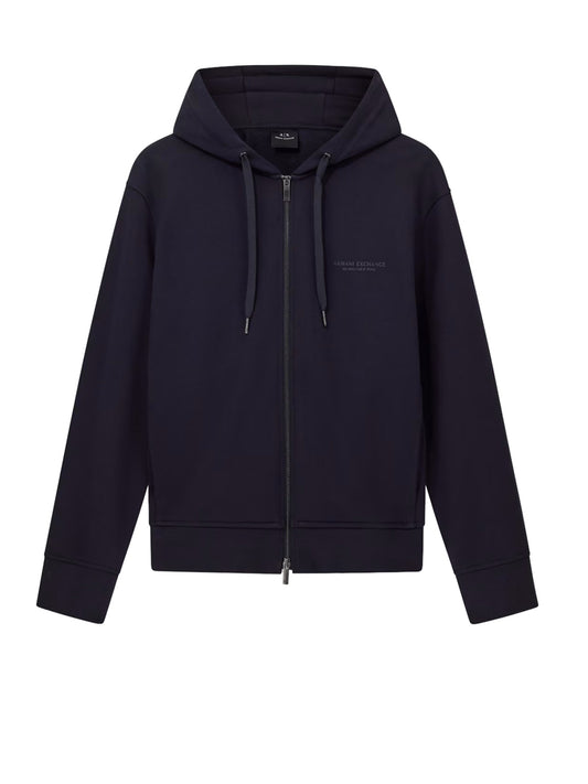 Felpa con Zip Uomo Navy scuro