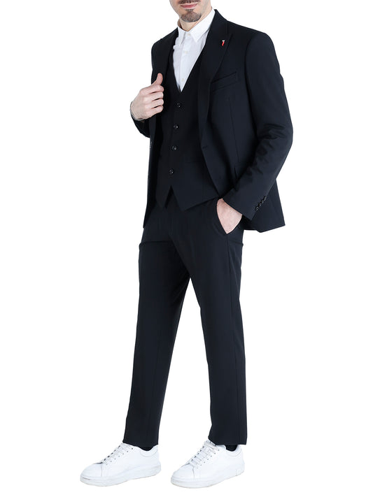 Abito Casual Uomo 3 pezzi Nero