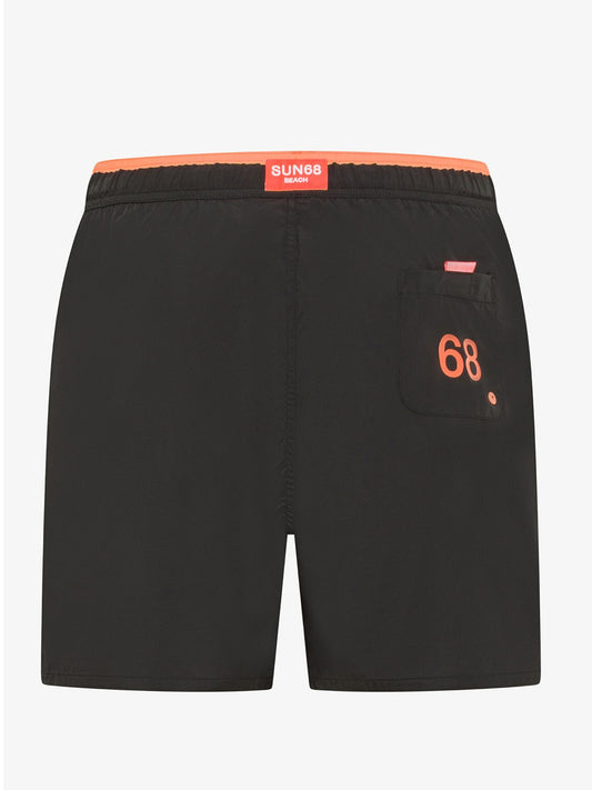 Sun68 Shorts Mare Uomo Nero