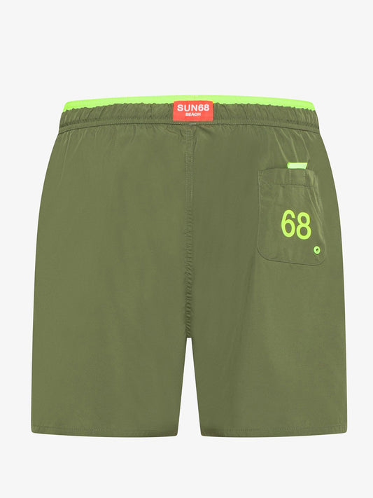 Sun68 Shorts Mare Uomo Verde militare
