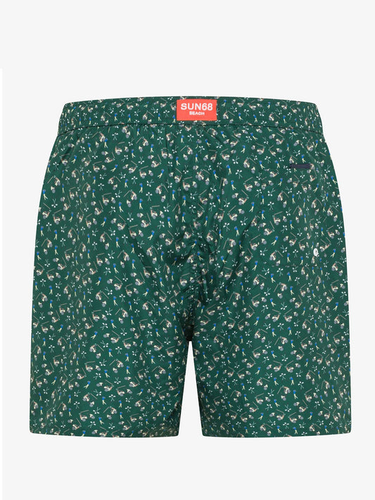 Sun68 Shorts Mare Uomo Verde scuro