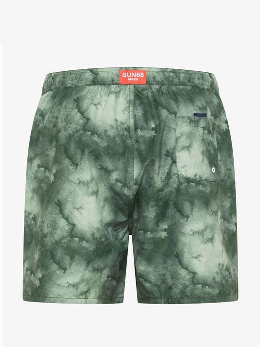 Sun68 Shorts Mare Uomo Verde scuro