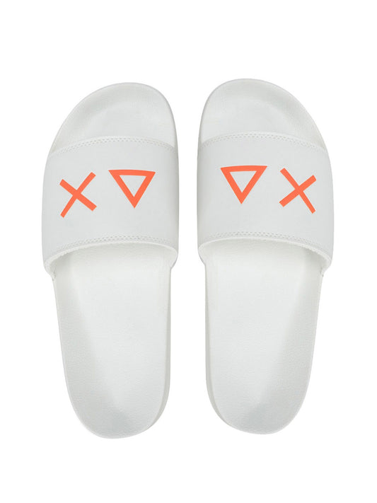 Sun68 Ciabatte Uomo Slippers Logo Bianco