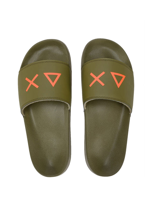 Sun68 Ciabatte Uomo Slippers Logo Verde militare