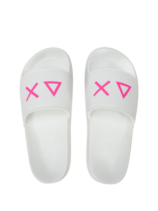 Sun68 Ciabatte Donna Slippers Logo Bianco