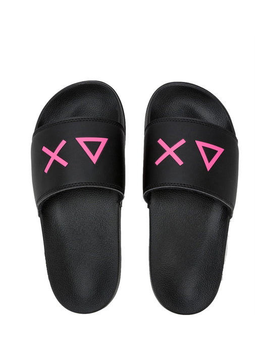 Sun68 Ciabatte Donna Slippers Logo Nero