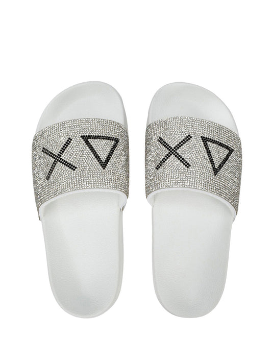 Sun68 Ciabatte Donna Slippers Strass Bianco
