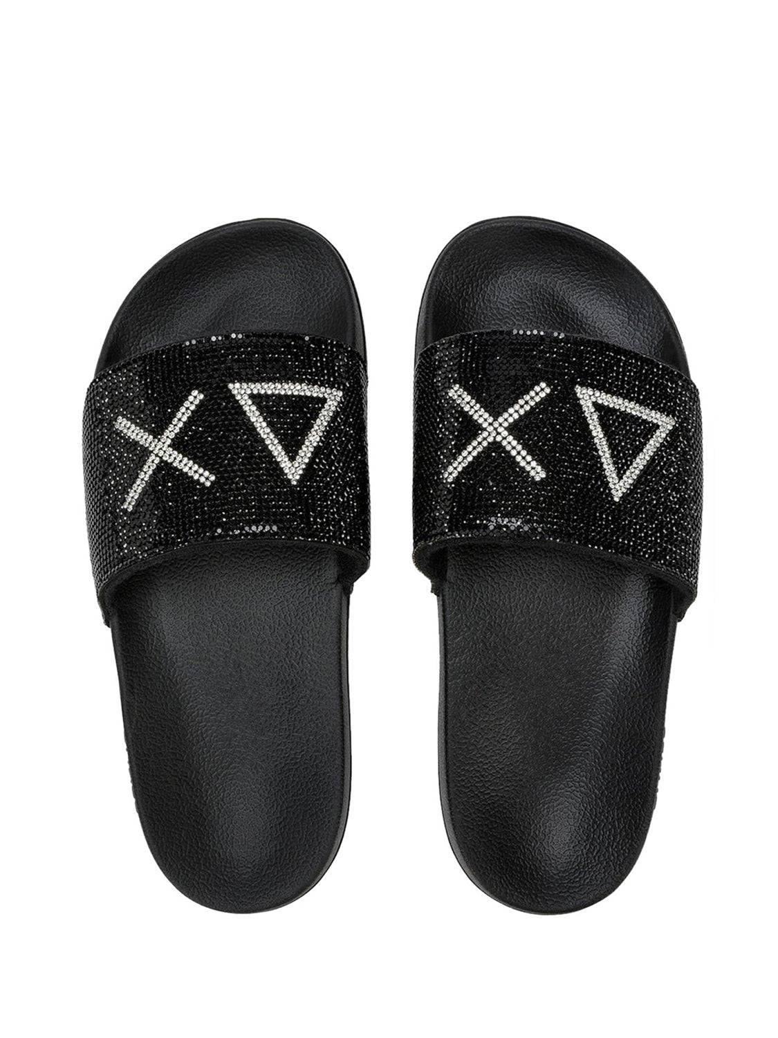 Sun68 Ciabatte Donna Slippers Strass Nero